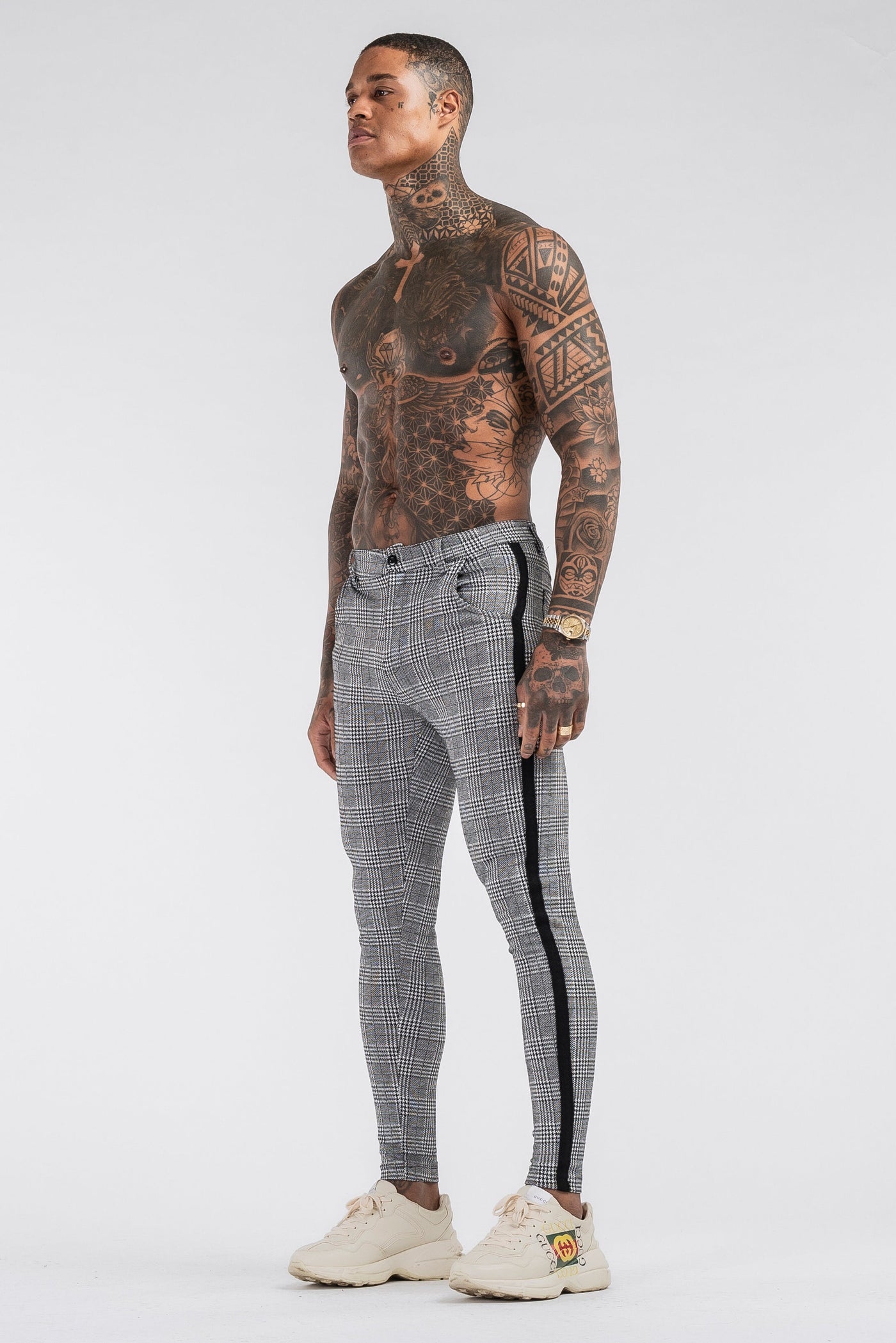 THE VIERA TROUSERS - GREY/BLACK - ICON. AMSTERDAM