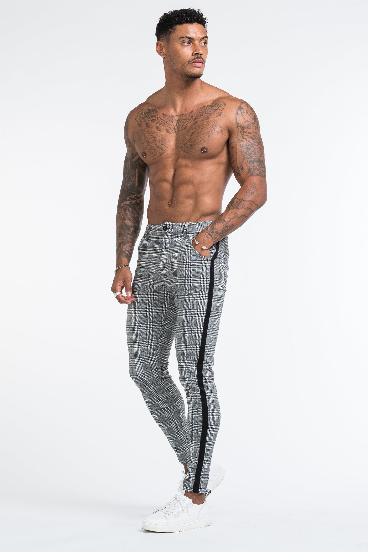 THE VIERA TROUSERS - GREY/BLACK - ICON. AMSTERDAM