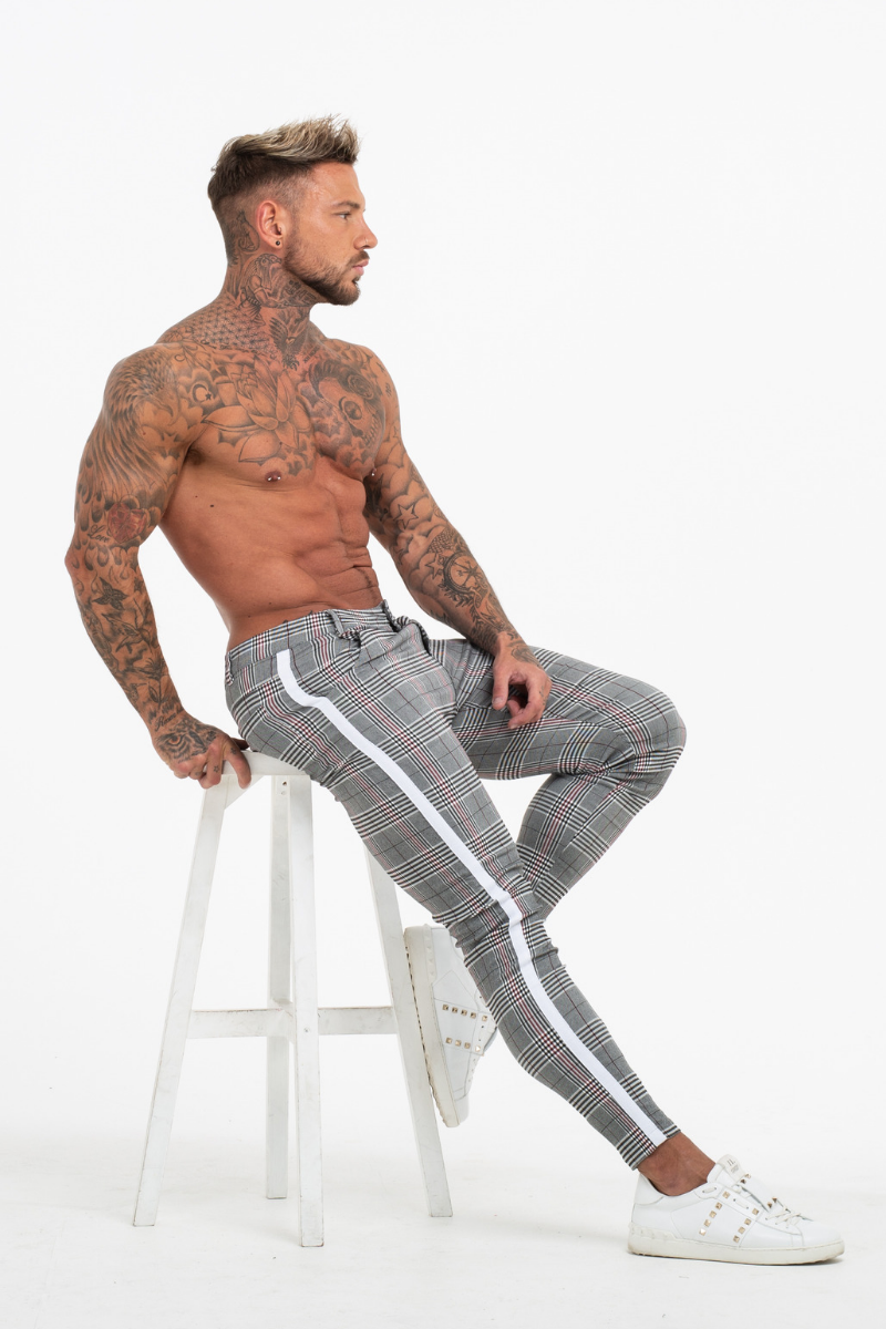 THE VIERA TROUSERS - GREY/WHITE - ICON. AMSTERDAM